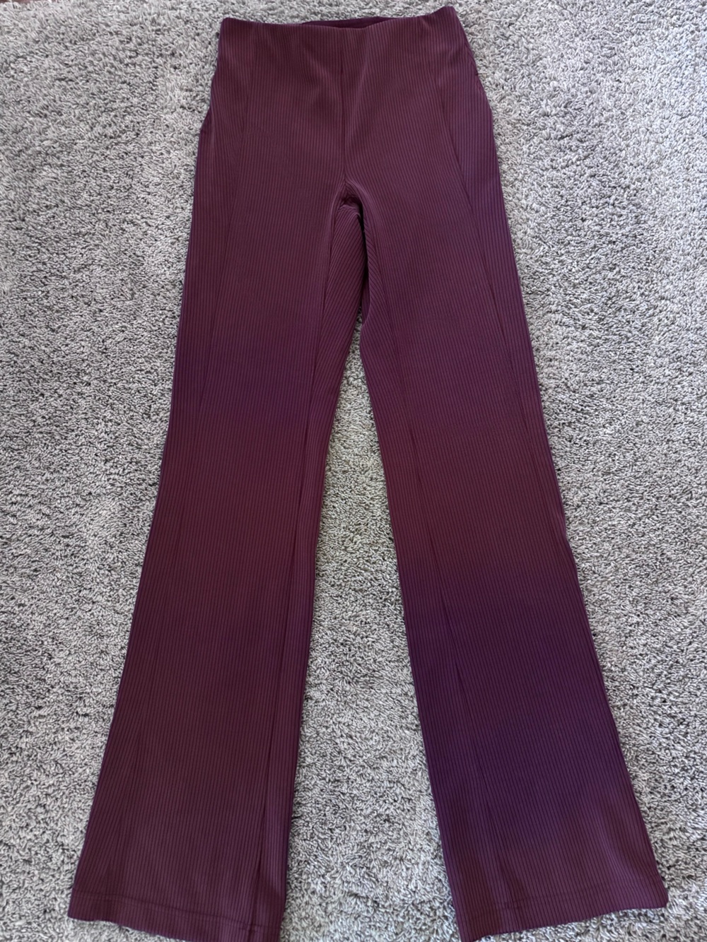 lululemon Ribbed Flare Leggings in Burgundy